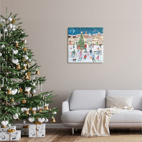Stupell Industries Christmas Tree Town Scene Canvas Wall Art